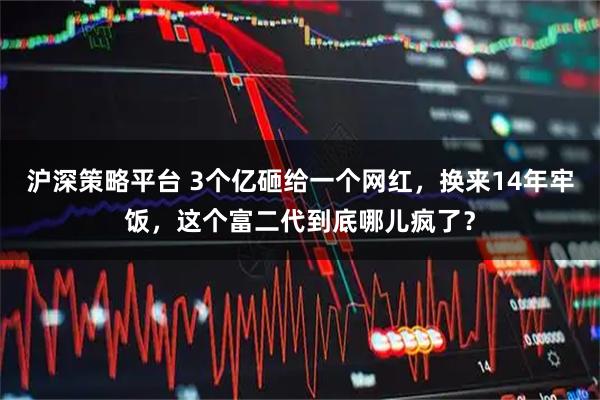 沪深策略平台 3个亿砸给一个网红，换来14年牢饭，这个富二代到底哪儿疯了？